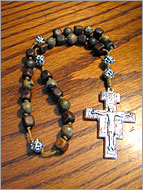 A1 - Anglican - Brown cubed and round paint brush jasper beads