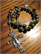 J2STC - Trinity rosary Green round jade Beads