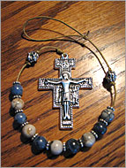 SPC1 - Round Blue Sodalite and round Picasso Jasper Beads
